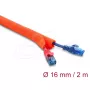 Manga de proteção de cabos autoencerrante DELOCK 2 m × 16 mm laranja