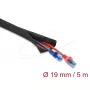 Manga de proteção de cabos autoencerrante de camada dupla DELOCK 5 m x 19 mm preto