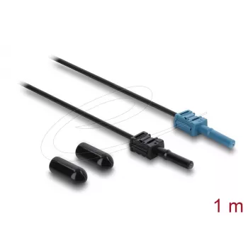 Adaptador de fibra ótica DELOCK 91023 multimodo, cabo de plástico POF 1,0 m, preto/azul
