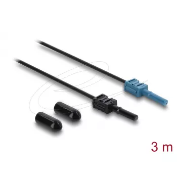 Cabo adaptador de fibra ótica DELOCK 91026, multimodo POF, 3 m, preto/azul, 1 unid.
