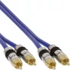 Cabo de áudio RCA Premium InLine 2x ficha/ficha RCA dourado 1 m