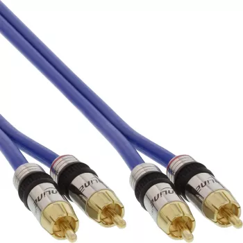 Cabo de áudio RCA Premium InLine 2x ficha/ficha RCA dourado 1 m