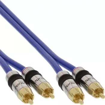 Cabo de áudio RCA Premium InLine 2x ficha/ficha RCA dourado 2 m