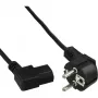 Cabo de alimentação InLine, CEE 7/7 angular / IEC C13 3 pinos angular esquerdo, preto, 1,8 m