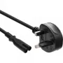 Cabo de alimentação InLine ficha Inglaterra / conector fêmea Euro 8, 1,8 m, BS 1363, conector fêmea C7, 250 V, 2,5 A
