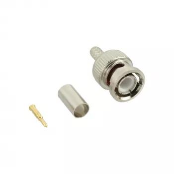 Ficha BNC de cravar InLine para cabo de vídeo RG59, bronze, 7 g, 70 mm, 123 mm, 15 mm, 9 g