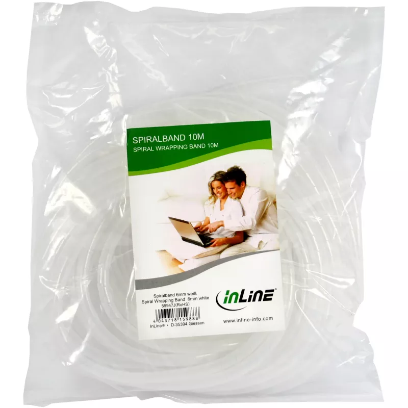 Fita espiral InLine 10 m natural 20 mm branco 449 g