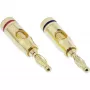 Terminal de parafuso (parafuso de ficha banana) InLine metal dourado, 1x vermelho + 1x preto
