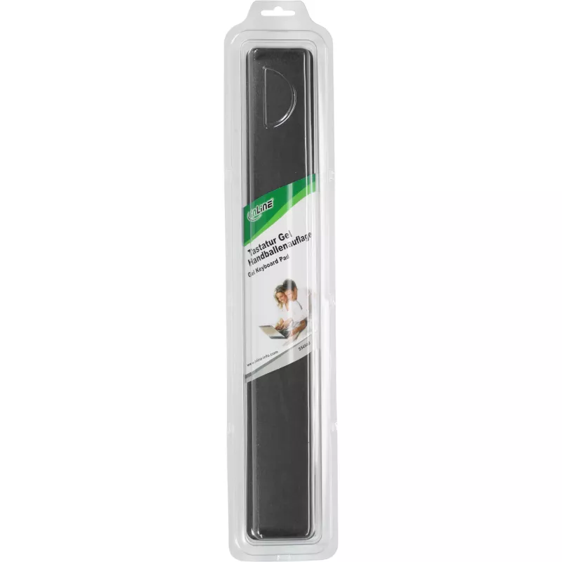 InLine 55454S Apoio de pulso em gel para teclado, preto, 464x60x23 mm