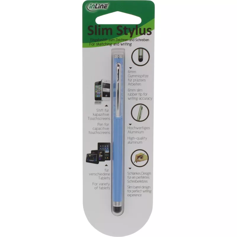 Caneta stylus InLine 55467B para ecrãs táteis azul