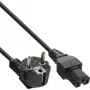 Cabo de alimentação InLine, CEE7/7 angular para C15 reto, 3 x 1mm², preto, 3m