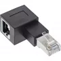Adaptador de cabo de rede InLine Cat.6A, RJ45 macho/fêmea, angular 90° para a esquerda