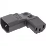Adaptador de alimentação InLine IEC 60320 C14/C13, angular esquerda/direita, dispositivo IEC de 3 polos