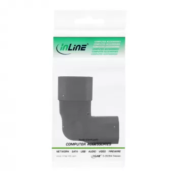 Adaptador de alimentação InLine IEC 60320 C14/C13, angular esquerda/direita, dispositivo IEC de 3 polos