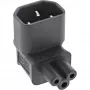Adaptador de alimentação InLine IEC 60320 C14 / C5, angular para cima/baixo, dispositivo IEC de 3 polos