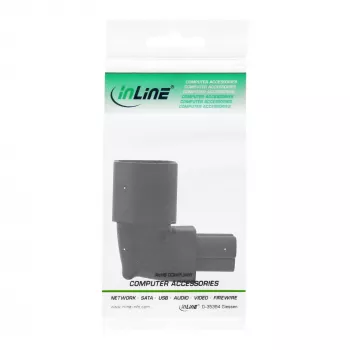 Adaptador de alimentação InLine IEC 60320 C14 / C5, angular para cima/baixo, dispositivo IEC de 3 polos