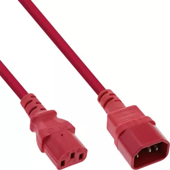 Extensão de cabo de alimentação InLine, C13 / C14, vermelho, 1,5 m, 1,5 m, conector fêmea C13, conector fêmea C14