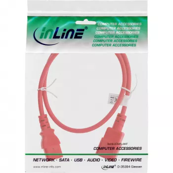Extensão de cabo de alimentação InLine, C13 / C14, vermelho, 1,5 m, 1,5 m, conector fêmea C13, conector fêmea C14
