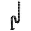 Calha de cabos flexível InLine para secretárias de altura ajustável, 4 compartimentos, preto
