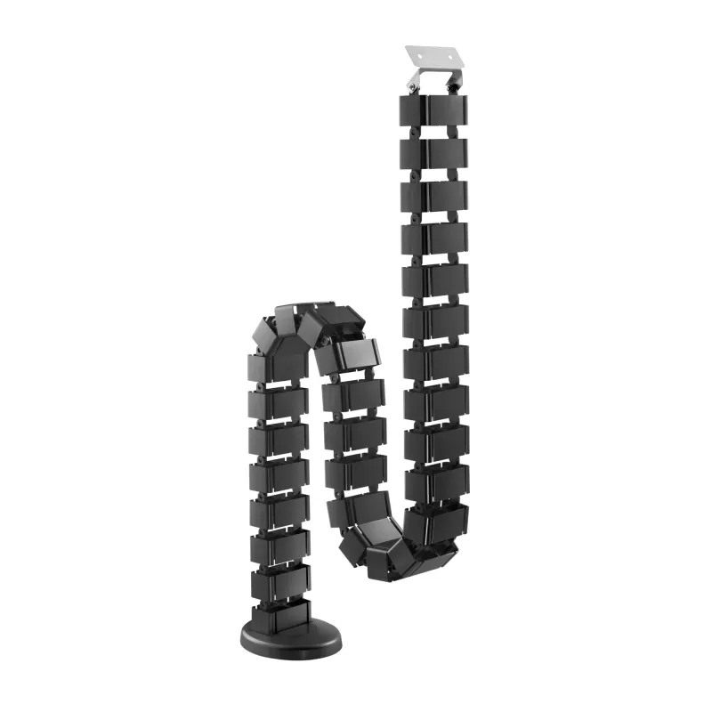 Calha de cabos flexível InLine para secretárias de altura ajustável, 4 compartimentos, preto