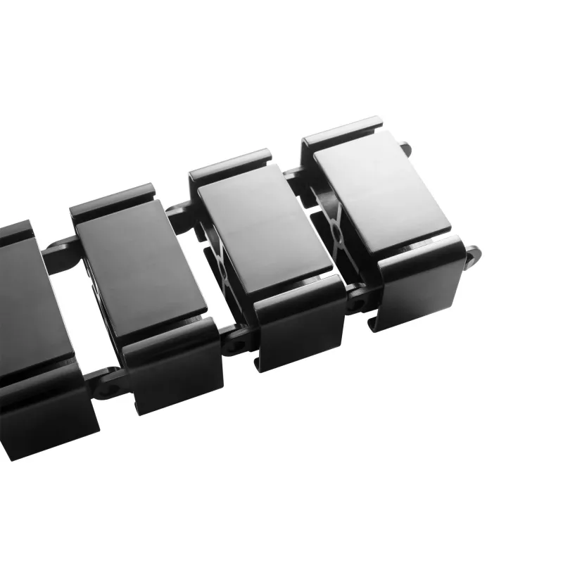 Calha de cabos flexível InLine para secretárias de altura ajustável, 4 compartimentos, preto
