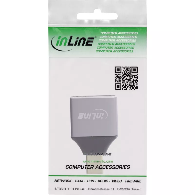 Adaptador de cabo InLine 17291C DisplayPort Mini DisplayPort cinzento, preto