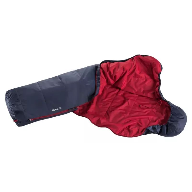 Saco-cama DEUTER Dreamlite L — modelo de caminhada para adulto, ripstop azul, 2200×790×490 mm