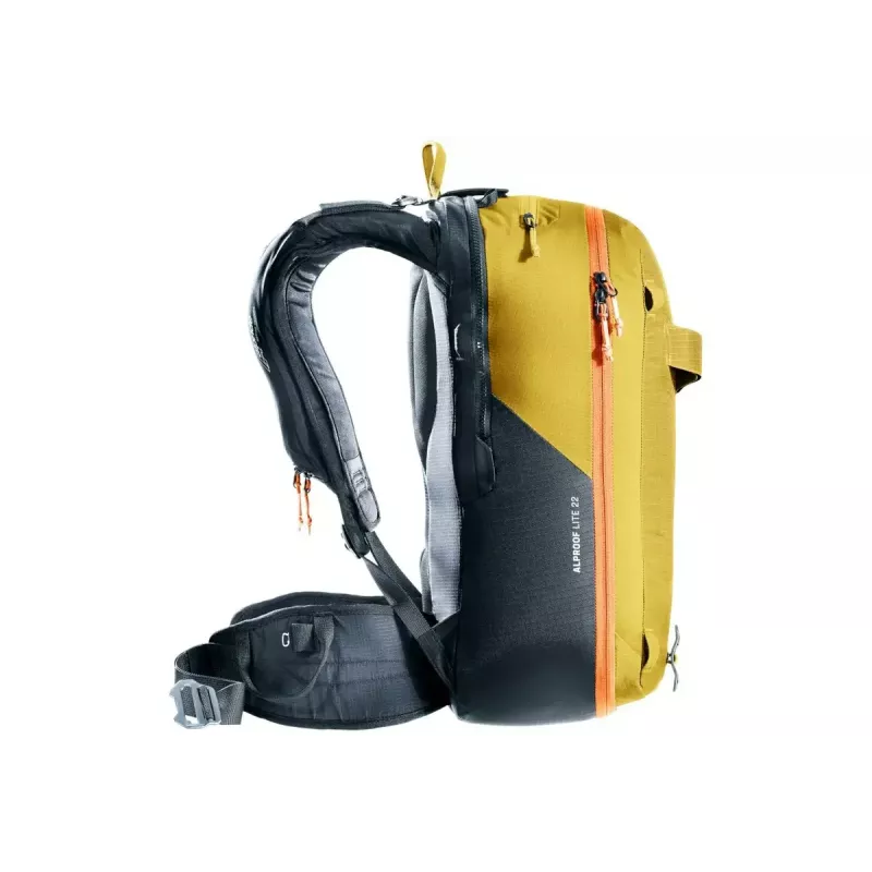 Mochila de avalanche DEUTER Alproof Lite 22 – 22 L, curcuma/preto, leve, fiável