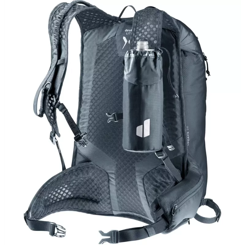 Mochila desportiva DEUTER Updays 26 — 26 L, preta, poliamida, 51×31×23 cm, sem PFAS