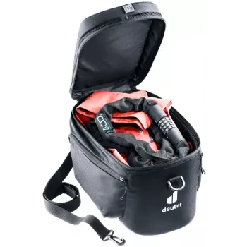Bolsa de bagageiro de bicicleta DEUTER Rack Bag 10 — montagem traseira, 10 L, tecido, 180×310×220 mm, preta