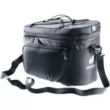 Bolsa de bagageiro de bicicleta DEUTER Rack Bag 10 — montagem traseira, 10 L, tecido, 180×310×220 mm, preta