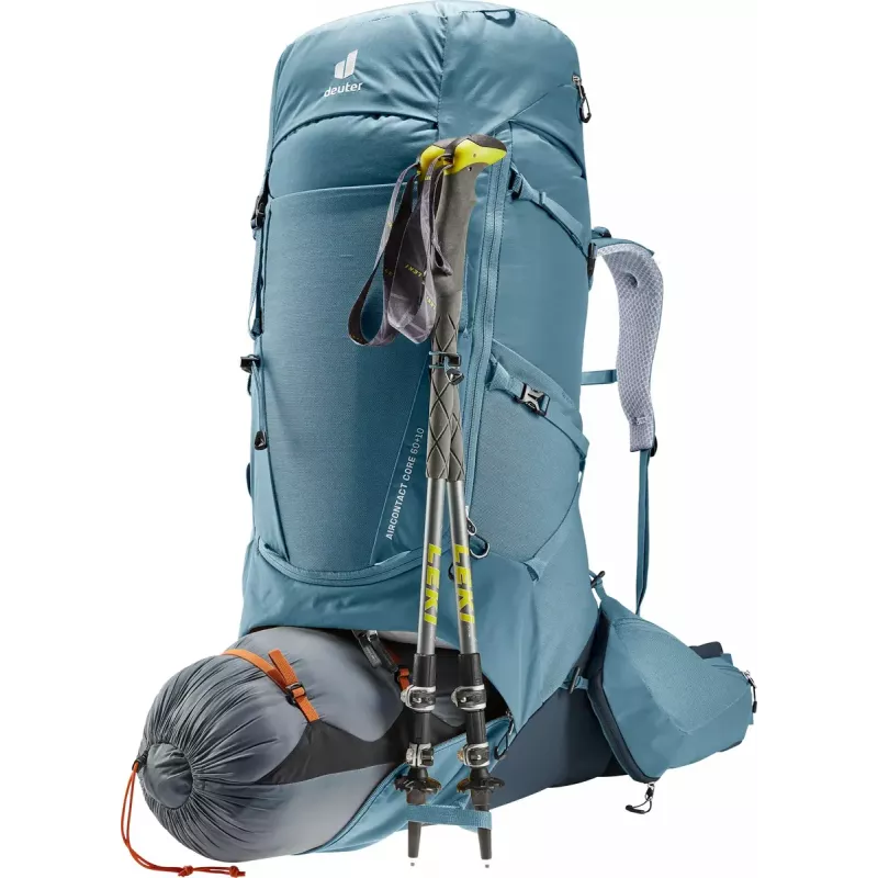 Mochila DEUTER Aircontact Core 60+10, estrutura interna, 60 L (+10 L), 2,31 kg, azul