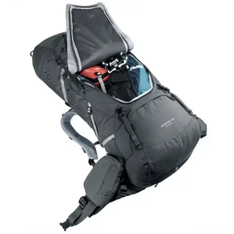 Mochila DEUTER Aircontact Pro 75+10 SL mulher — 75+10 L, formato SL, grafite, 2,88 kg, nylon