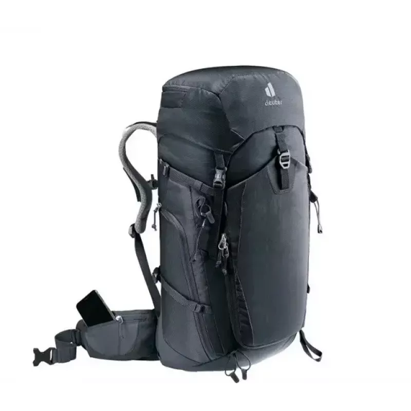Mochila DEUTER Trail PRO 34 SL — mochila de trekking mulher 34 L, leve, robusta, preta