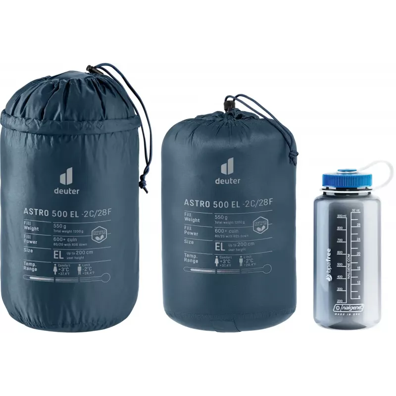 Saco-cama DEUTER Astro 500 EL -2 °C / 28 °F, múmia para adulto, 2200×800×520 mm, Ripstop azul