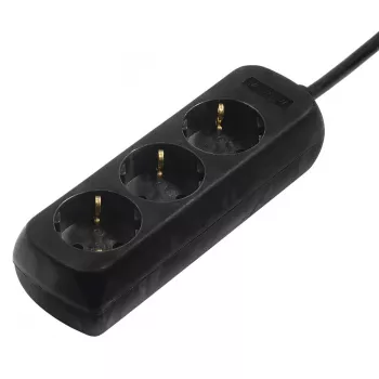 Hama 00108841 Proteção contra sobretensão preto 3 tomadas AC 230 V 3 m