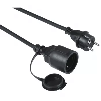 Hama extensão elétrica para exterior 5 m 1 tomada AC preto