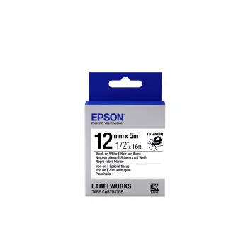 Epson cartucho de etiquetas Iron on LK-4WBQ preto/branco 12 mm (5 m)