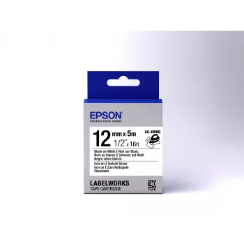 Epson cartucho de etiquetas Iron on LK-4WBQ preto/branco 12 mm (5 m)