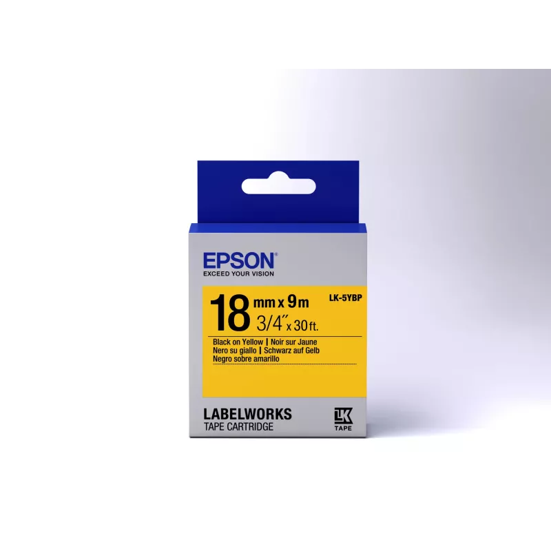 Epson cartucho de etiquetas Pastel LK-5YBP preto/amarelo 18 mm (9 m)