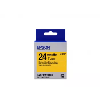 Epson cartucho de etiquetas Pastel LK-6YBP preto/amarelo 24 mm (9 m)