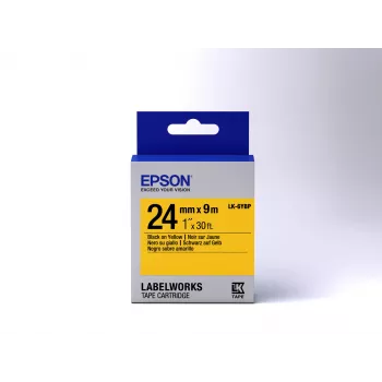 Epson cartucho de etiquetas Pastel LK-6YBP preto/amarelo 24 mm (9 m)