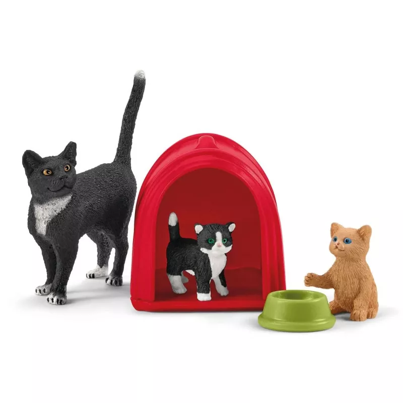 Playset Schleich FARM WORLD diversão para gatos fofos