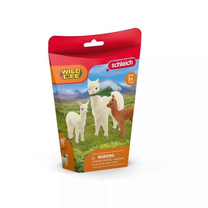 schleich WILD LIFE conjunto alpaca, floresta, animais selvagens / brinquedo de aventura, 3 ano(s), castanho, branco