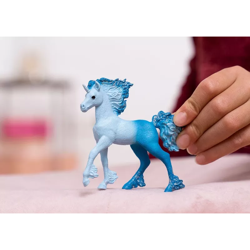 Schleich BAYALA Elementa Water Flames figura de potro de unicórnio, azul, para crianças a partir dos 5 anos