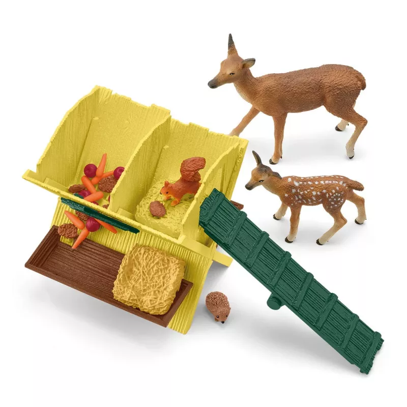 Conjunto de animais da floresta Schleich 42658S acessórios de alimentação coloridos