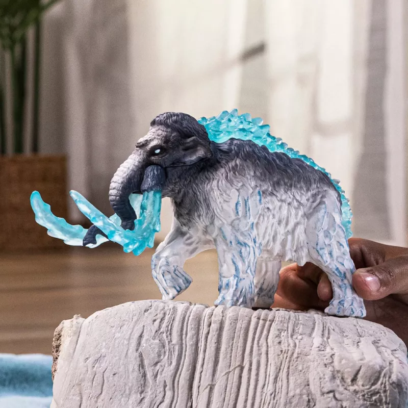 Figura de brincar Schleich mamute do gelo modelo 70829, figura de animal de coleção detalhada