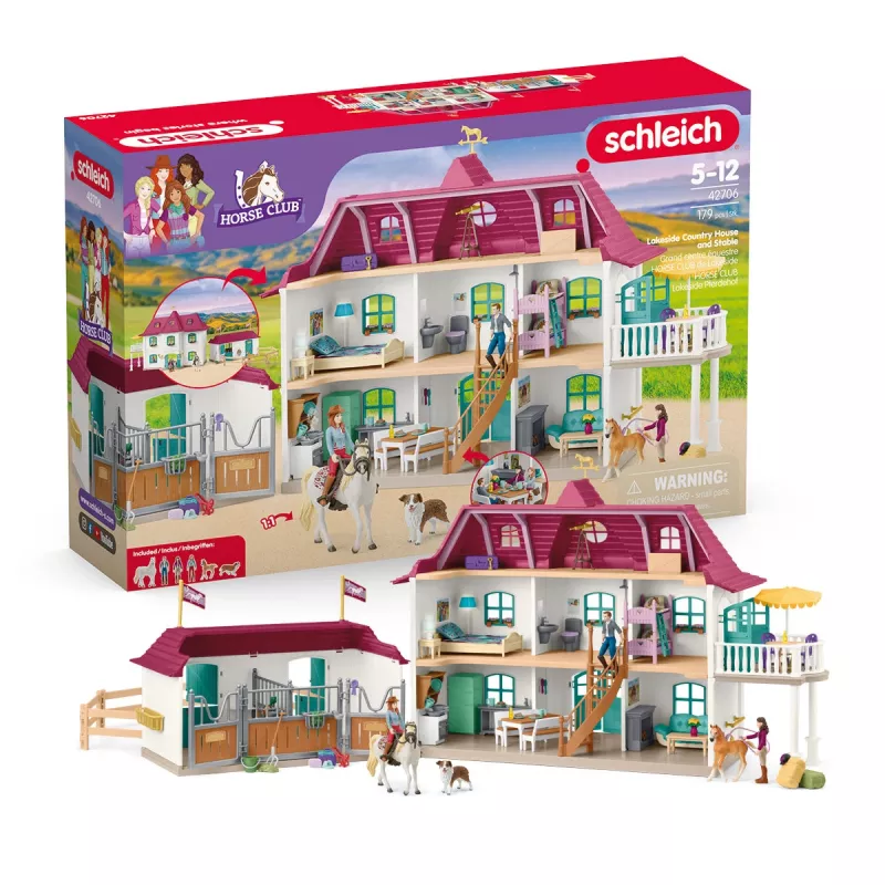 schleich HORSE CLUB Lakeview Country House and Stable, casa, cavalos, 5 ano(s), multicolor