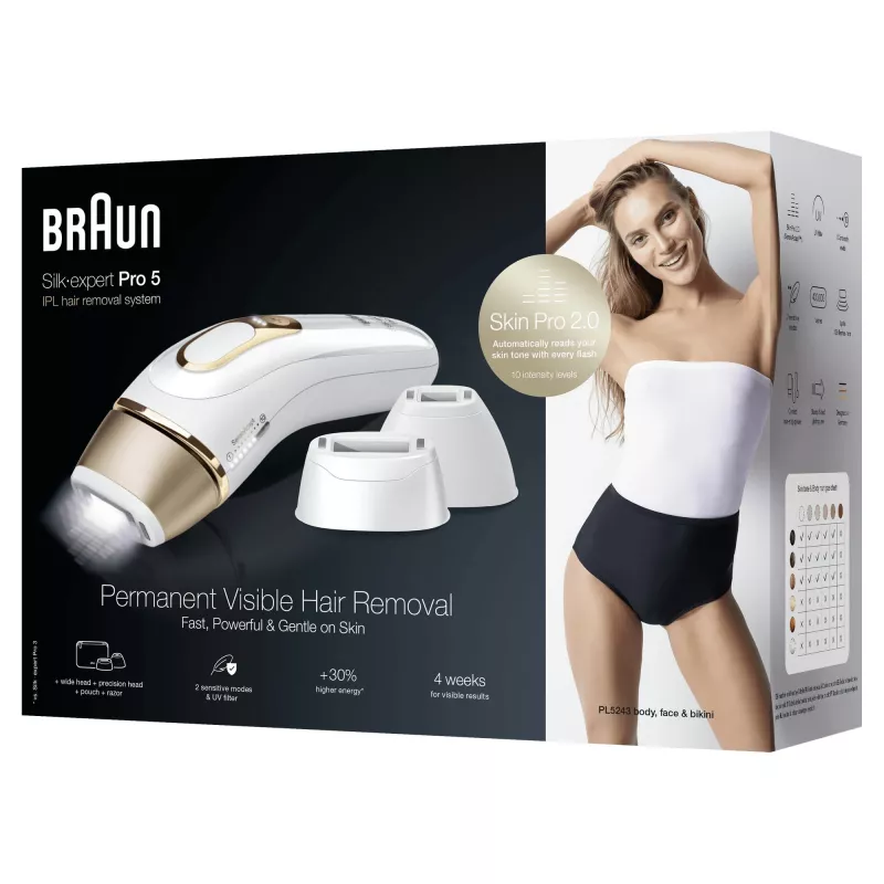 Braun Silk-expert Pro 5 PL5243 Luz pulsada intensa (IPL) dourado, branco
