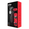 Máquina de barbear Braun Series 5 51-R1200S máquina de barbear de lâminas aparador preto, vermelho